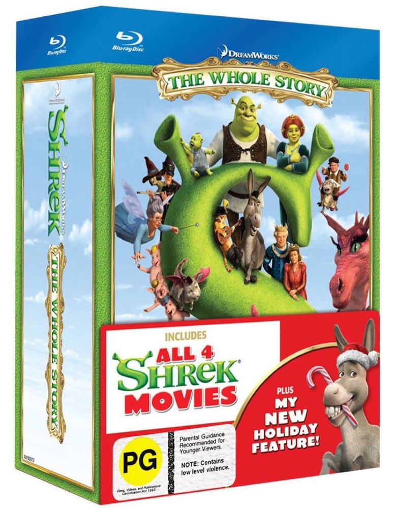 Shrek The Whole Story - Movies 1-4 - 2001 (Blu Ray) Brand New