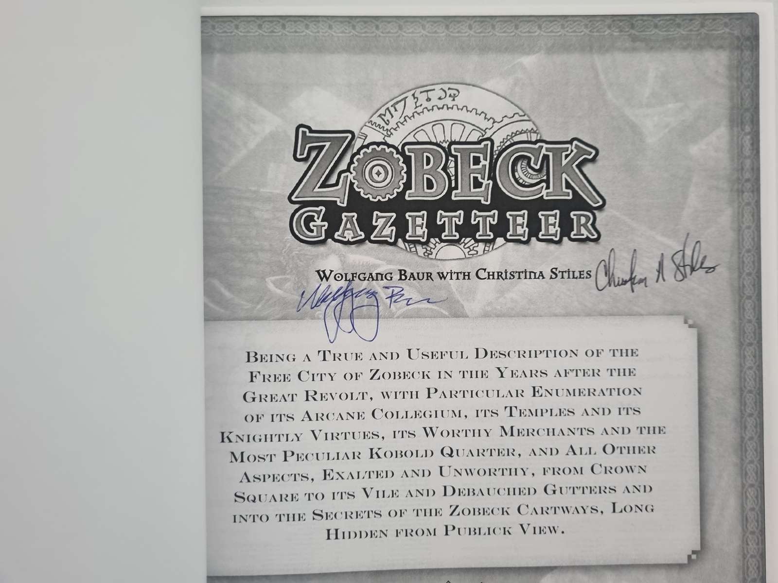 Pathfinder: Zobeck Gazeteer - Midgard Campaign Setting Signed