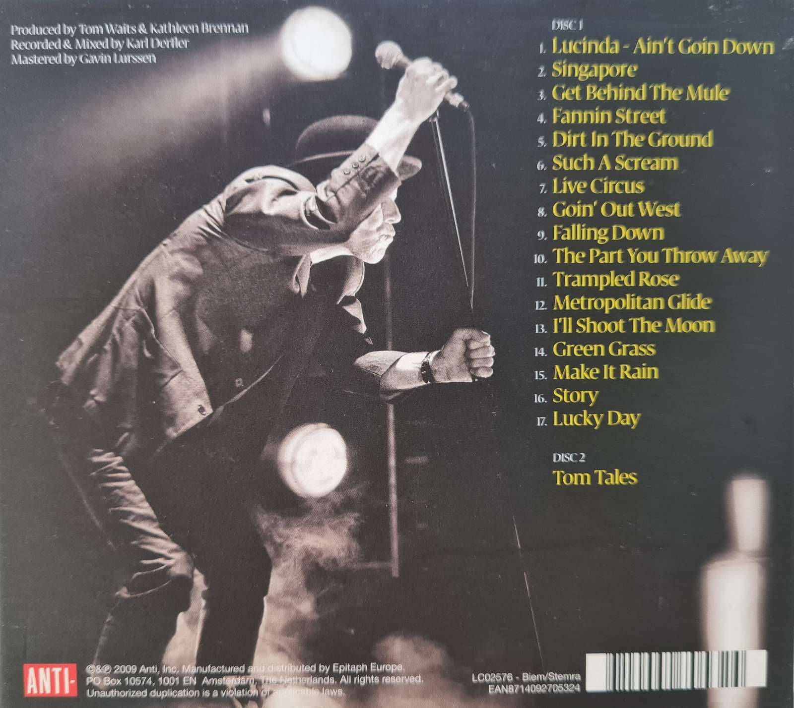 Tom Waits - Glitter and Doom Live CD