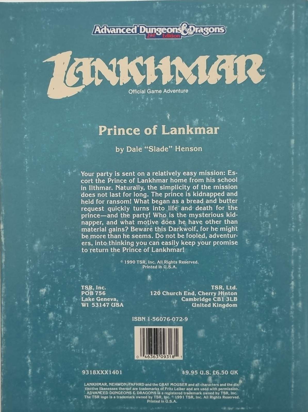Advanced Dungeons & Dragons - Lankhmar: Prince of Lankhmar