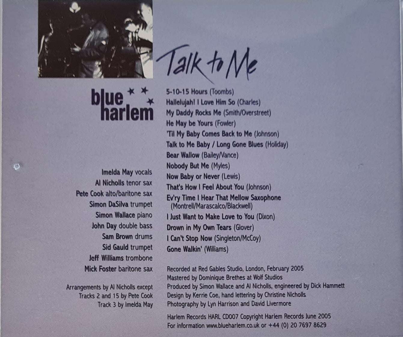 Blue Harlem - Talk to Me CD