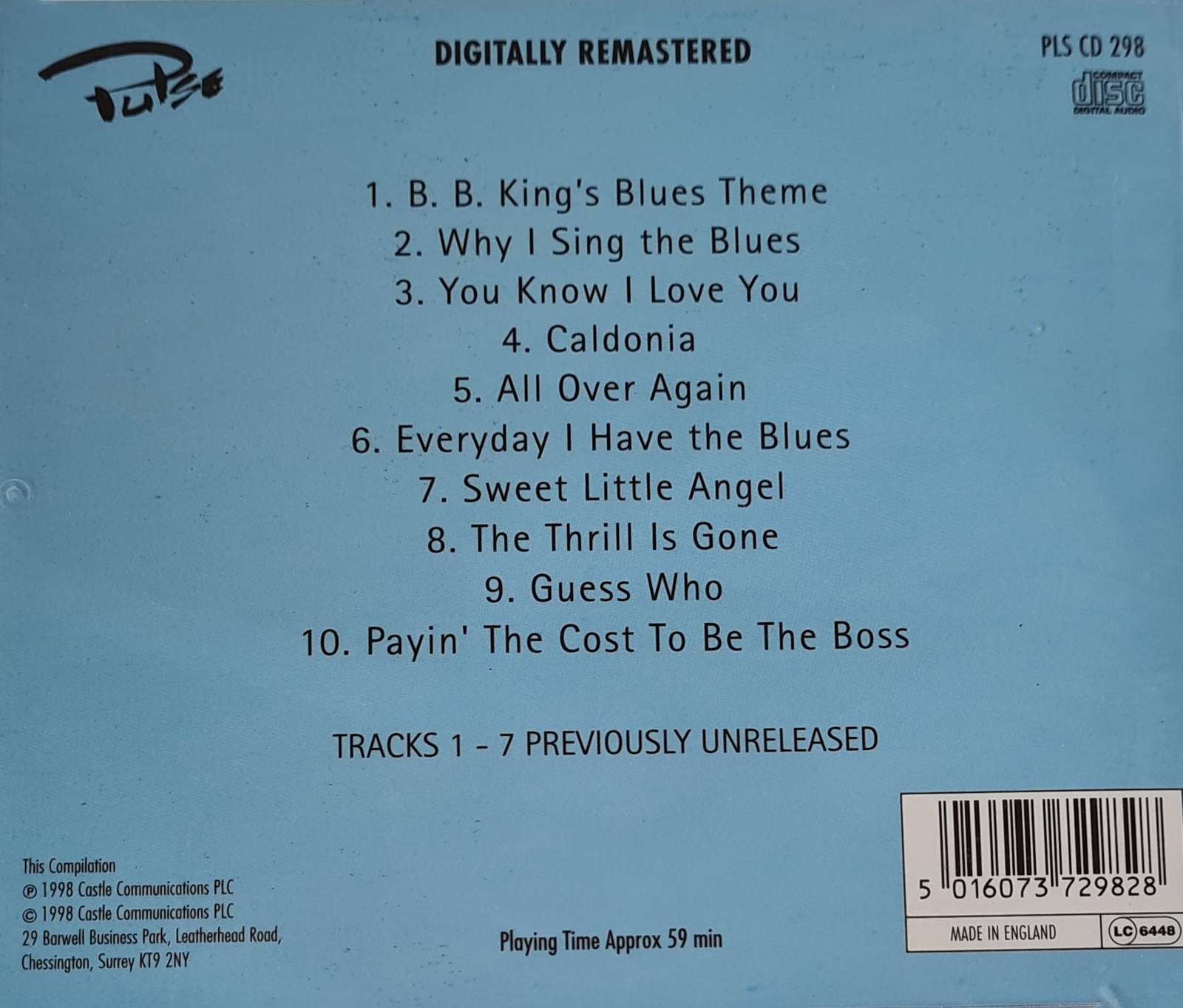 B.B. King - The Great B.B. King Recorded Live in Cannes 1983 CD