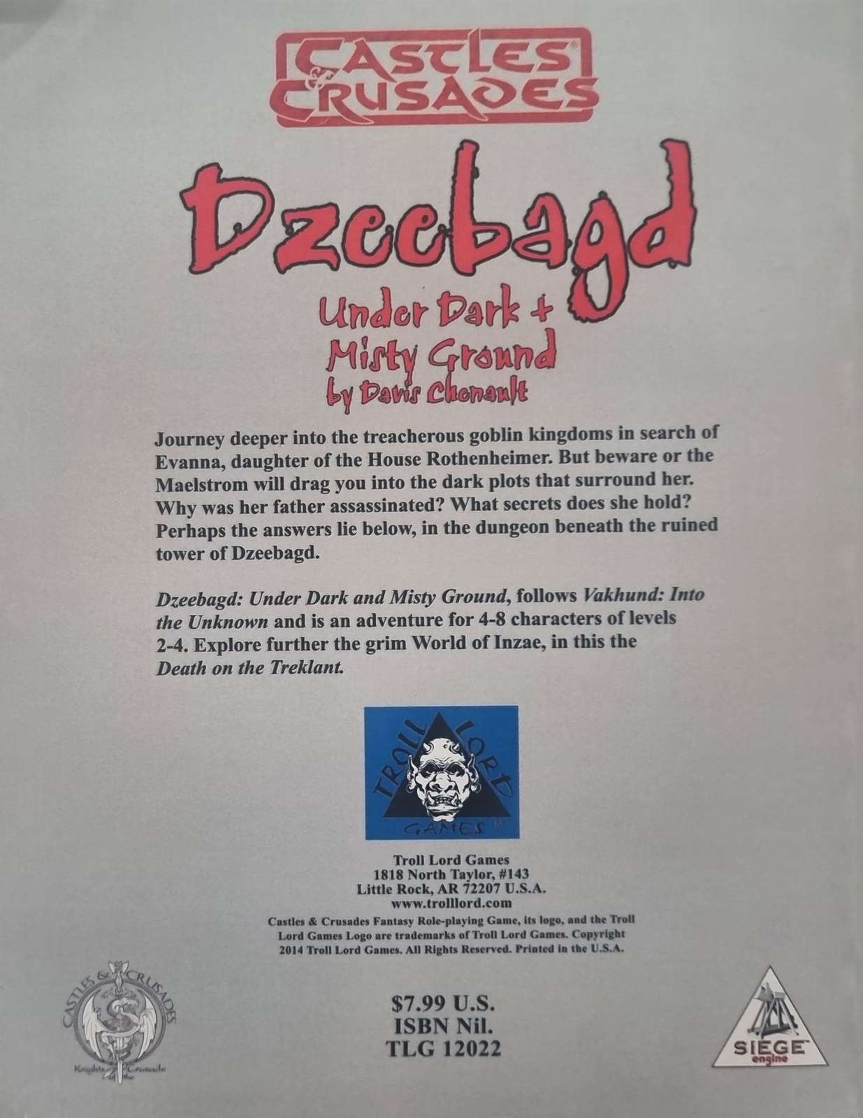 Castles and Crusades - Dzeebagd: Under Dark + Misty Ground signed