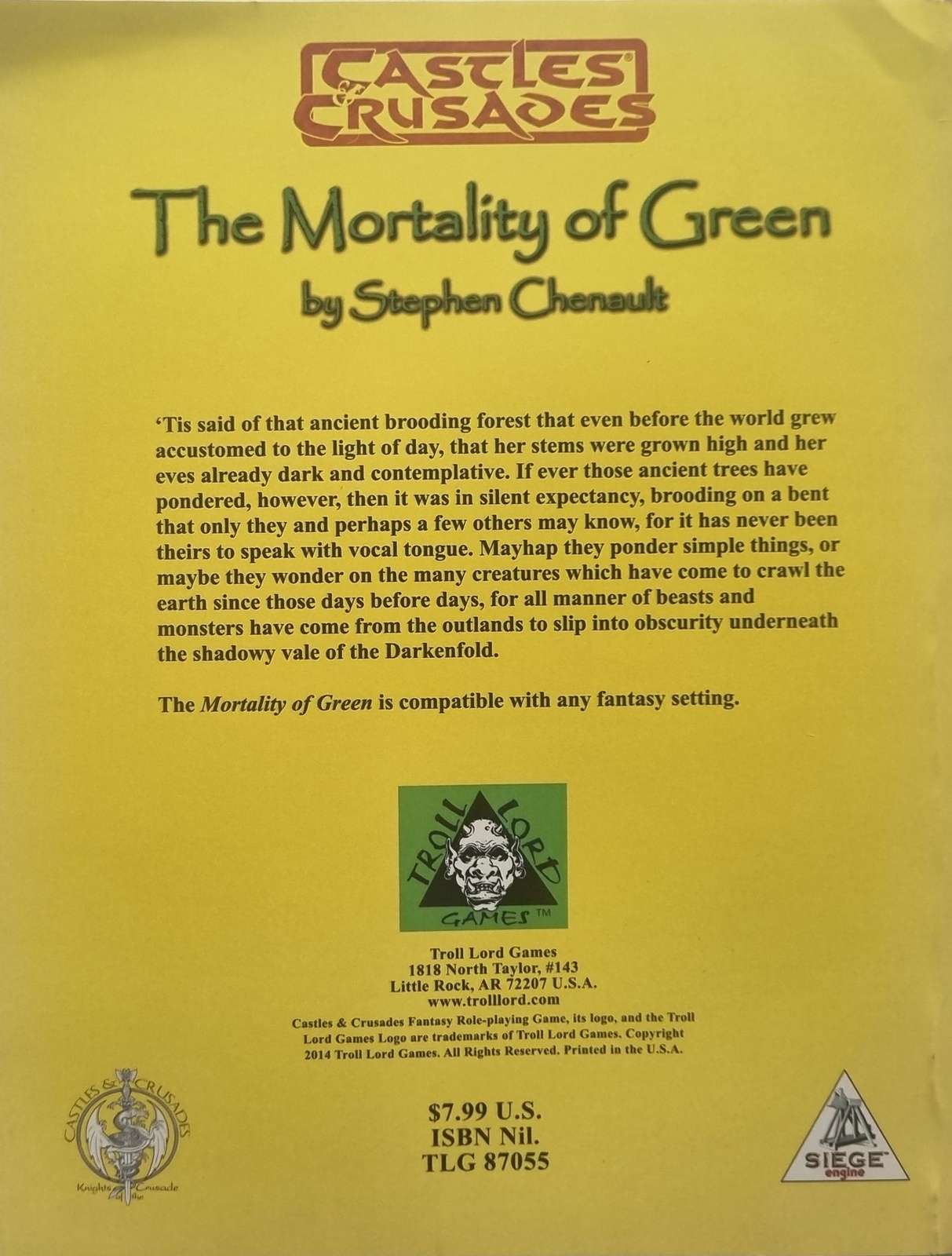 Castles and Crusades - The Mortality of Green signed