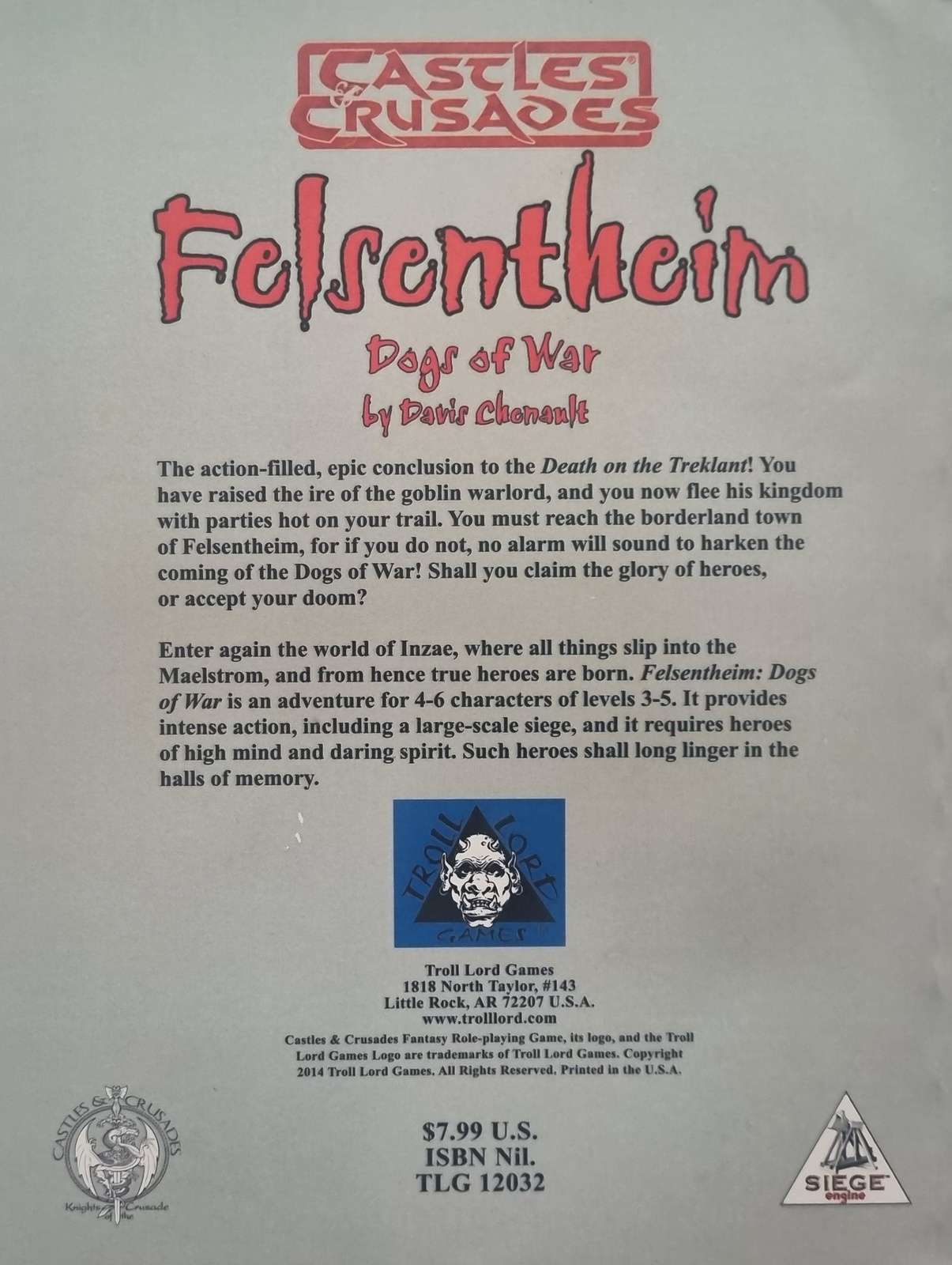 Castles and Crusades - Felsentheim: Dogs of War signed