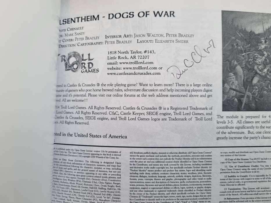 Castles and Crusades - Felsentheim: Dogs of War signed