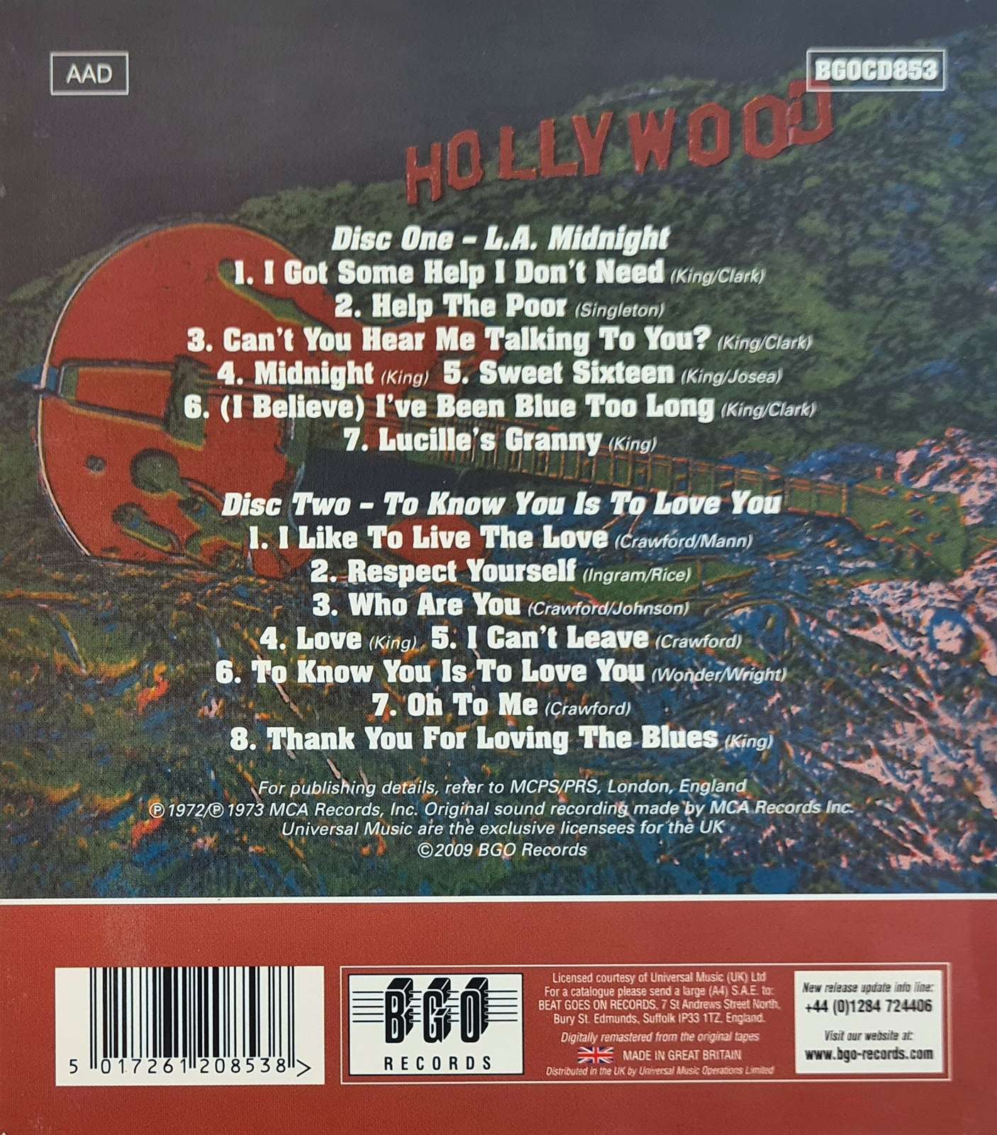 B.B. King - L.A. Midnight - To Know You is to Love You CD