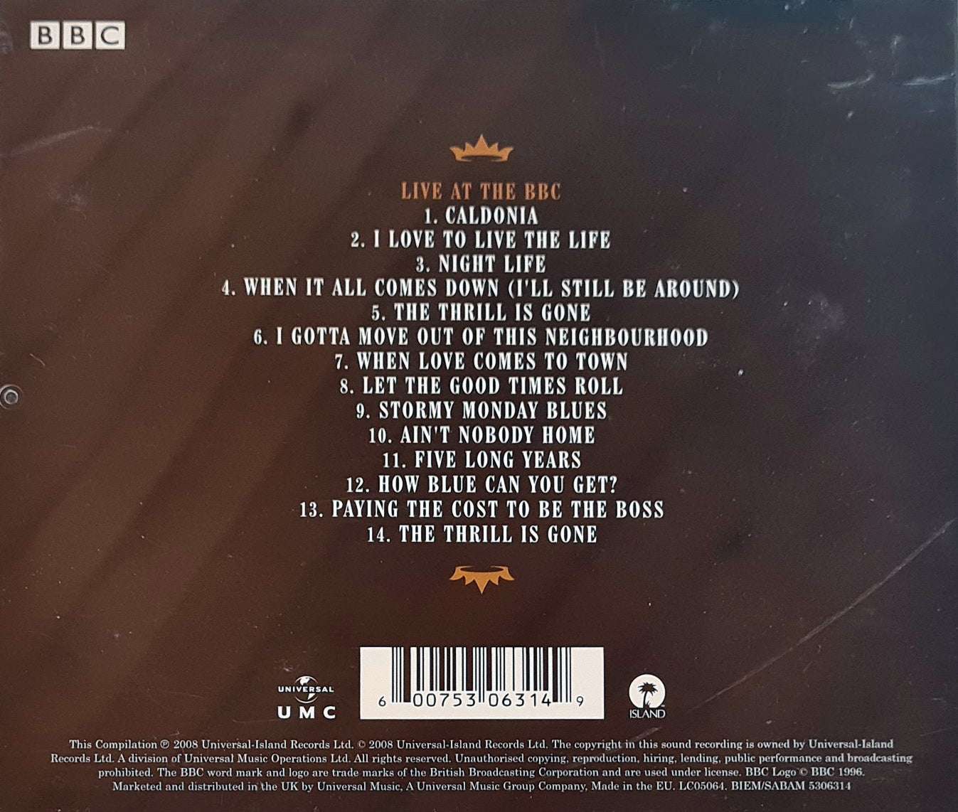 B.B. King - Live at the BBC CD