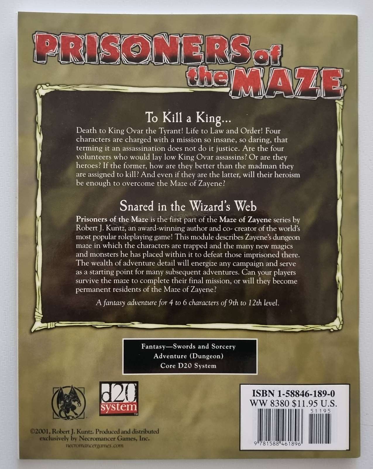 Sword & Sorcery: Prisoners of the Maze D20 System