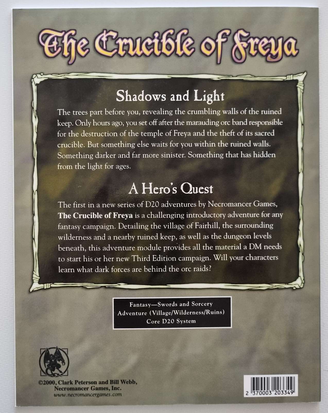 Sword & Sorcery: The Crucible of Freya D20 System