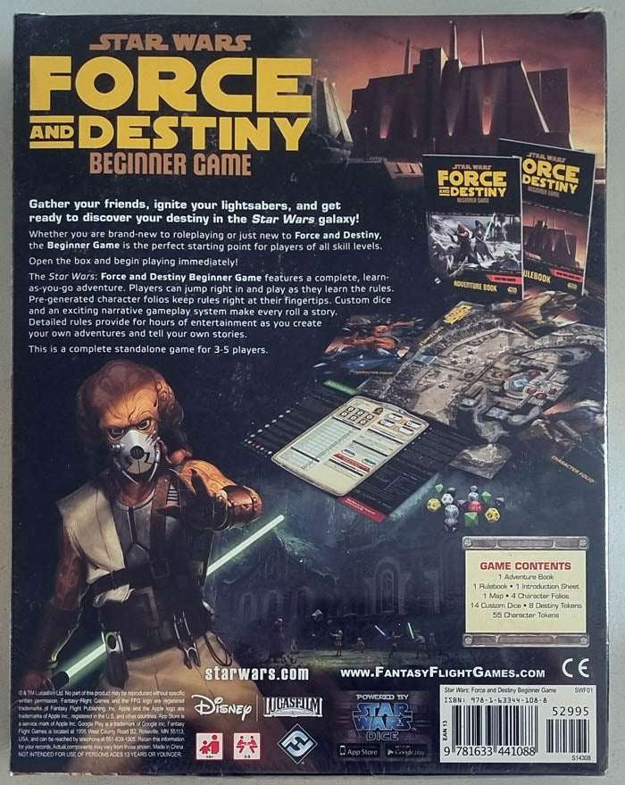 Star Wars: Force and Destiny Beginner Game Stand Alone RPG Sealed