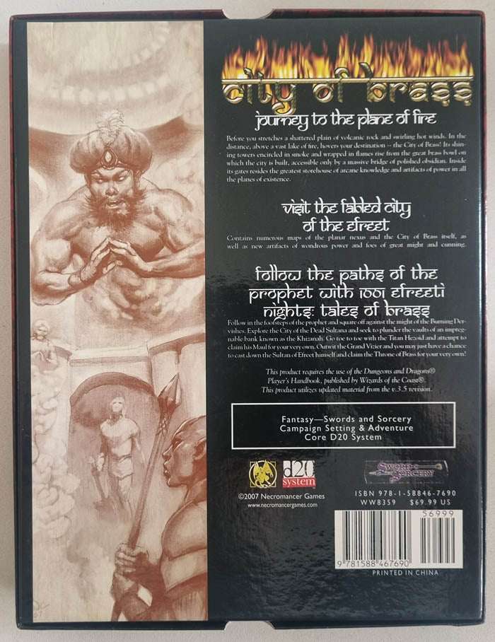 Sword & Sorcery - City of Brass Box Set Dungeons & Dragons 3.5