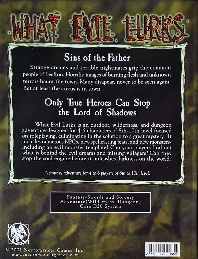 Sword & Sorcery: What Evil Lurks D20 System