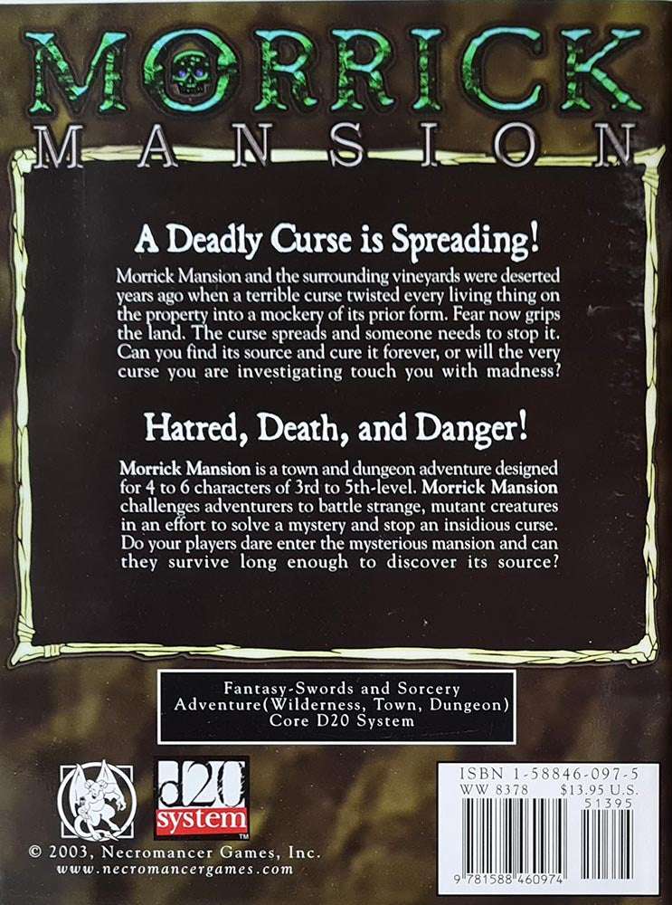 Sword & Sorcery: Morrick Mansion D20 System