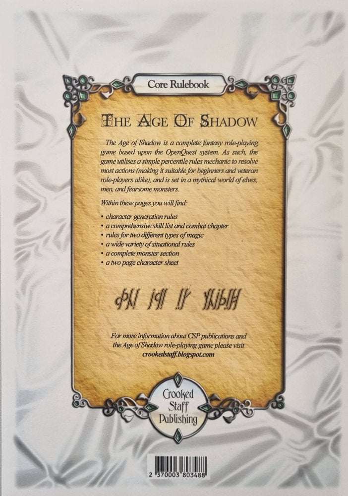 The Age of Shadow Roleplaying Game - Based on OpenQuest