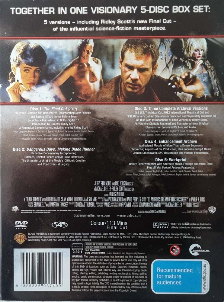 Blade Runner: 5 Disc Ultimate Collector's Edition - 1982 (DVD)