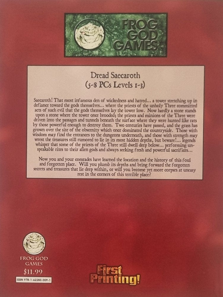 One Night Stands: Dread Saccaroth - Swords & Wizardry Module (ONS4)