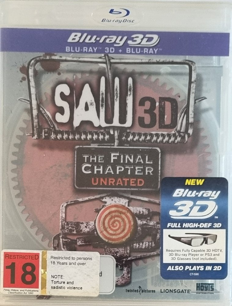 Saw VII The Final Chapter 3D + 2D - 2010 (Blu Ray)