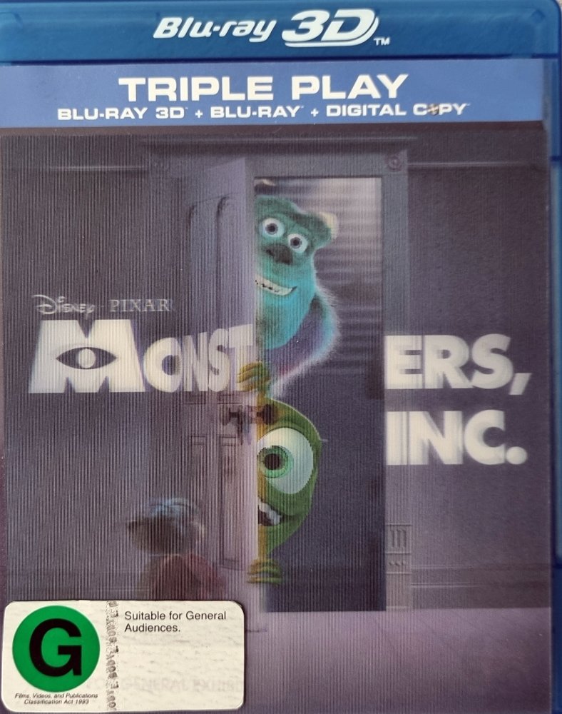 Monsters Inc. 3D + 2D Lenticular Cover - 2001 (Blu Ray)
