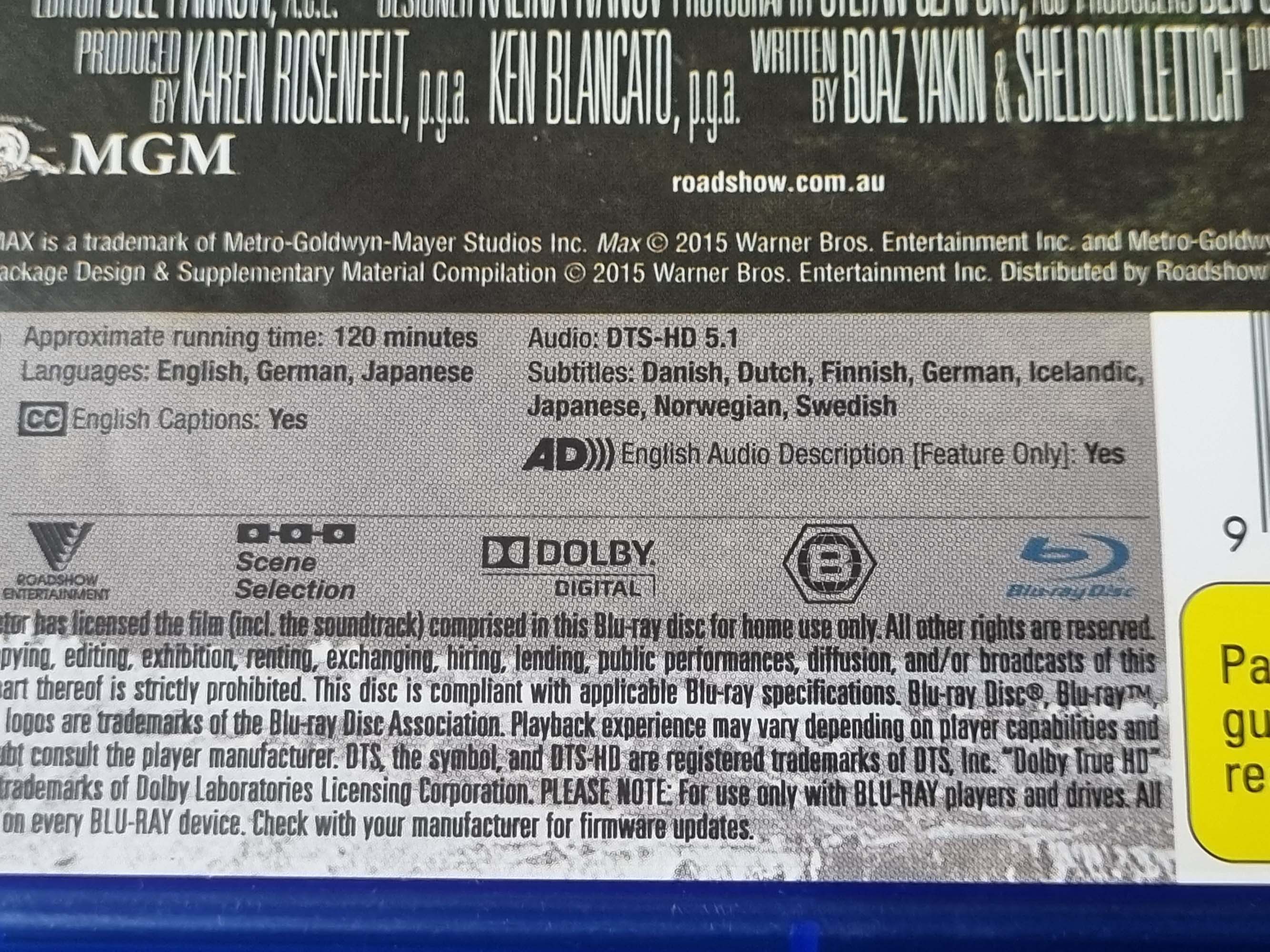 Max - 2015 (Blu Ray)