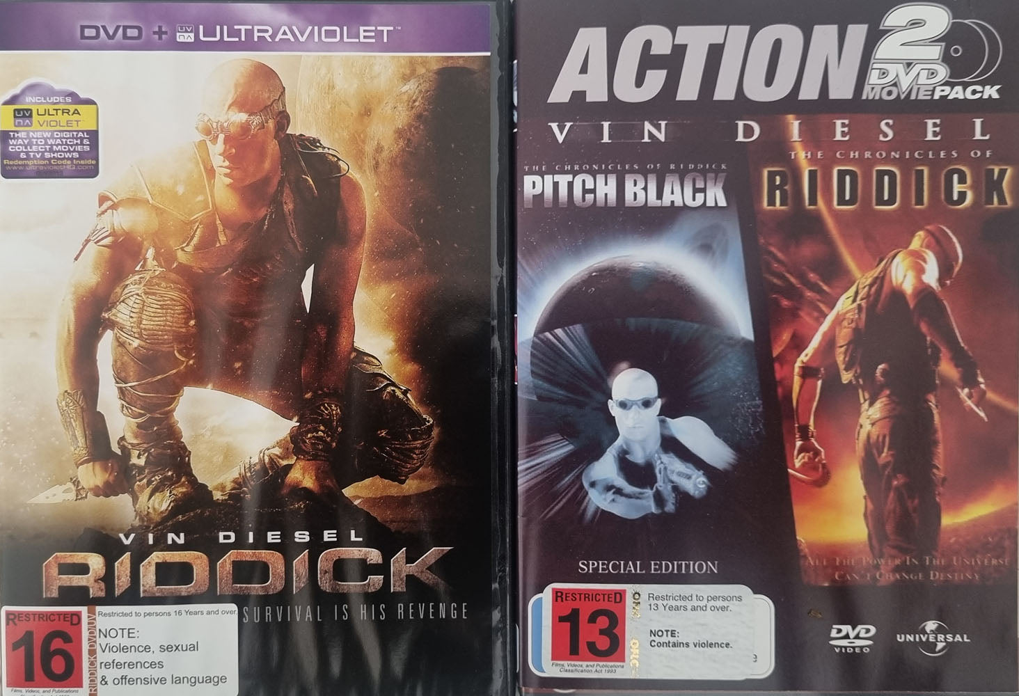 Pitch Black / The Chronicles of Riddick / Riddick - 2000 (DVD)