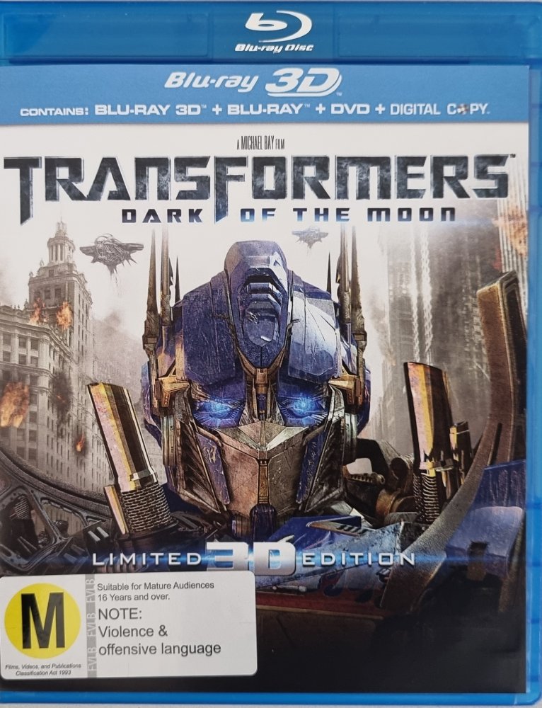 Transformers Dark of the Moon 3D & 2D (Blu Ray) + DVD - 2011