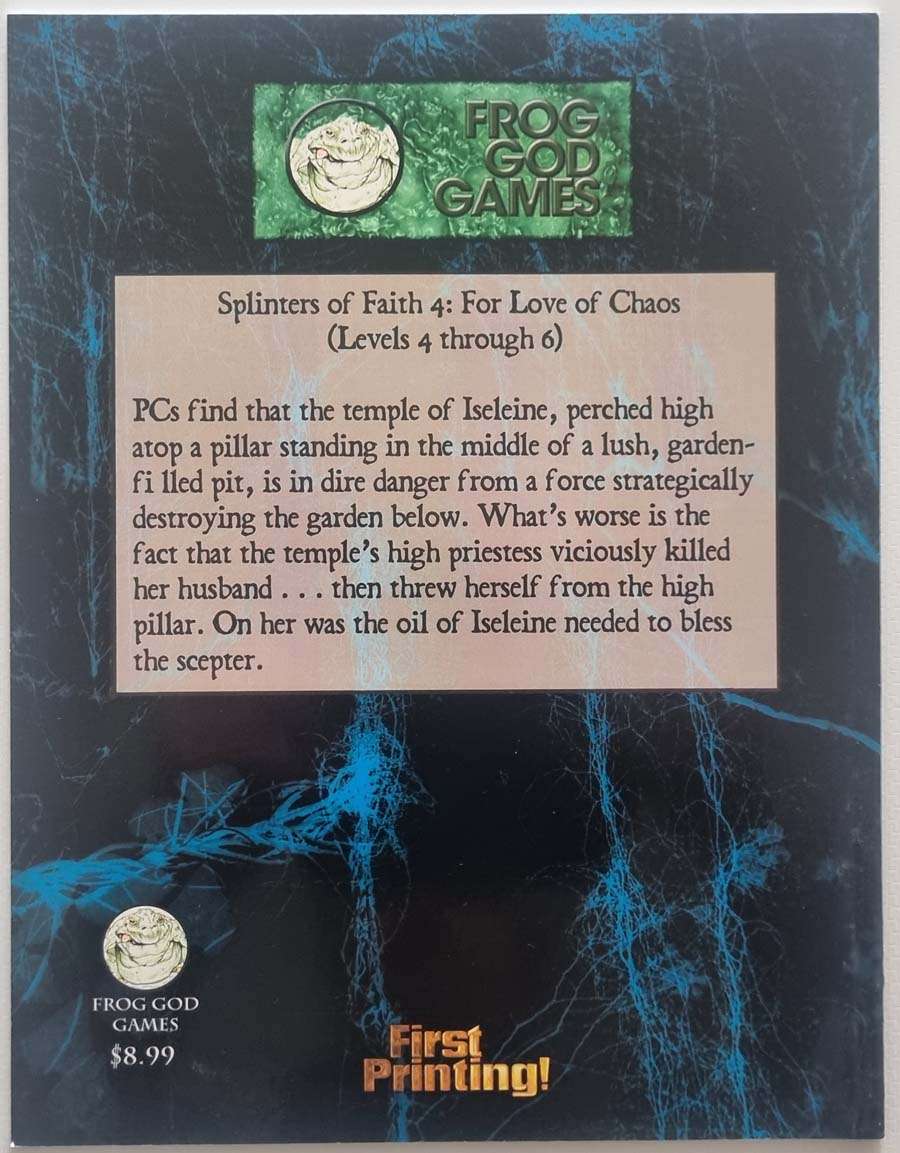 For Love of Chaos: Splinters of Faith Pathfinder Module SF 4