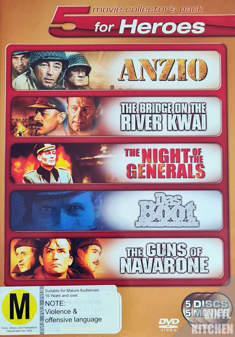 Anzio / Bridge On The River Kwai / Night Of The Generals / Das Boot / Guns of N