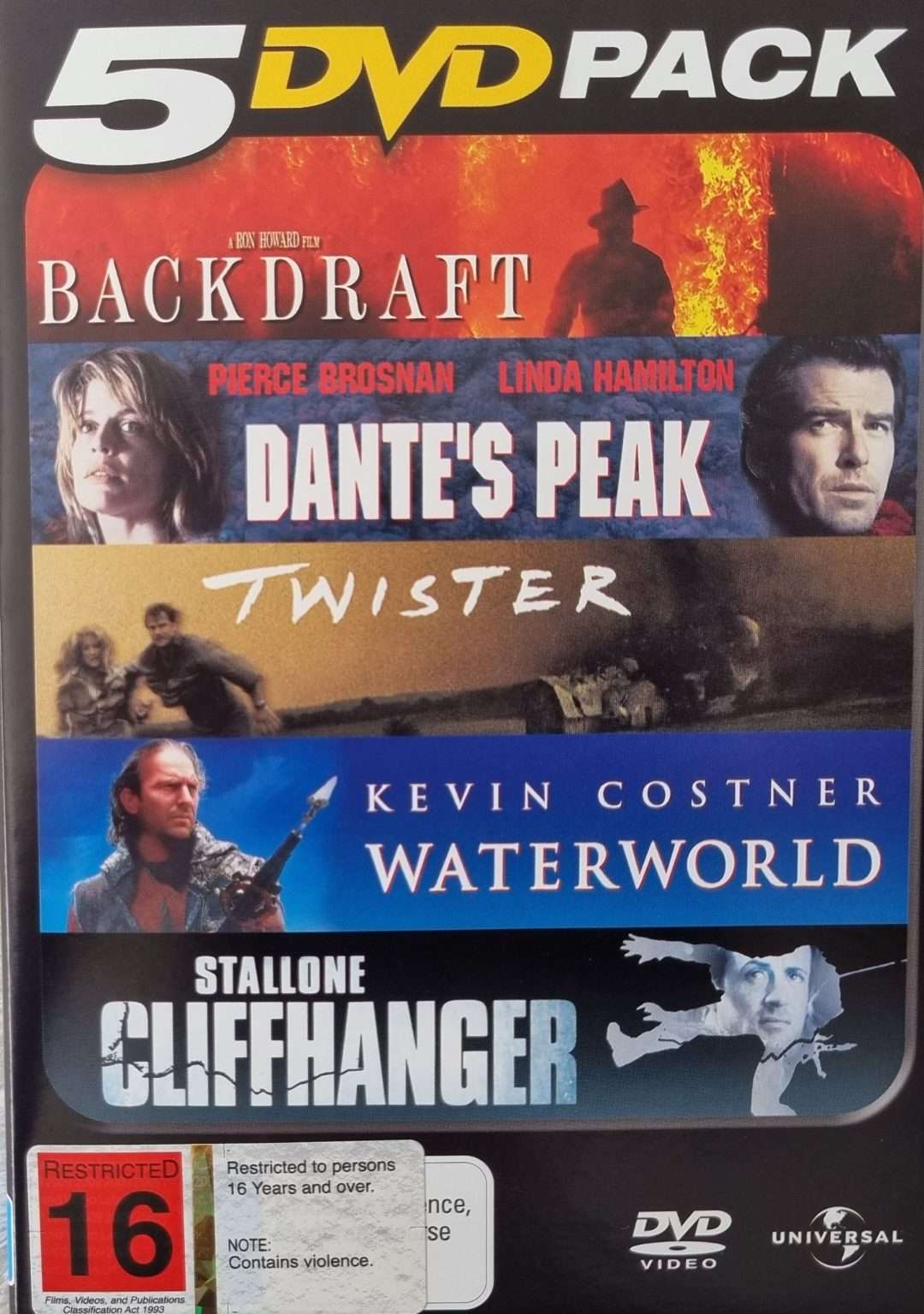 Backdraft / Dante's Peak / Twister / Waterworld / Cliffhanger