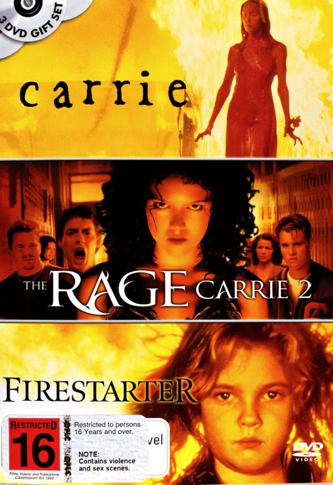 Carrie / The Rage: Carrie 2 / Firestarter - 1976 (DVD) - Vinyl Kitchen