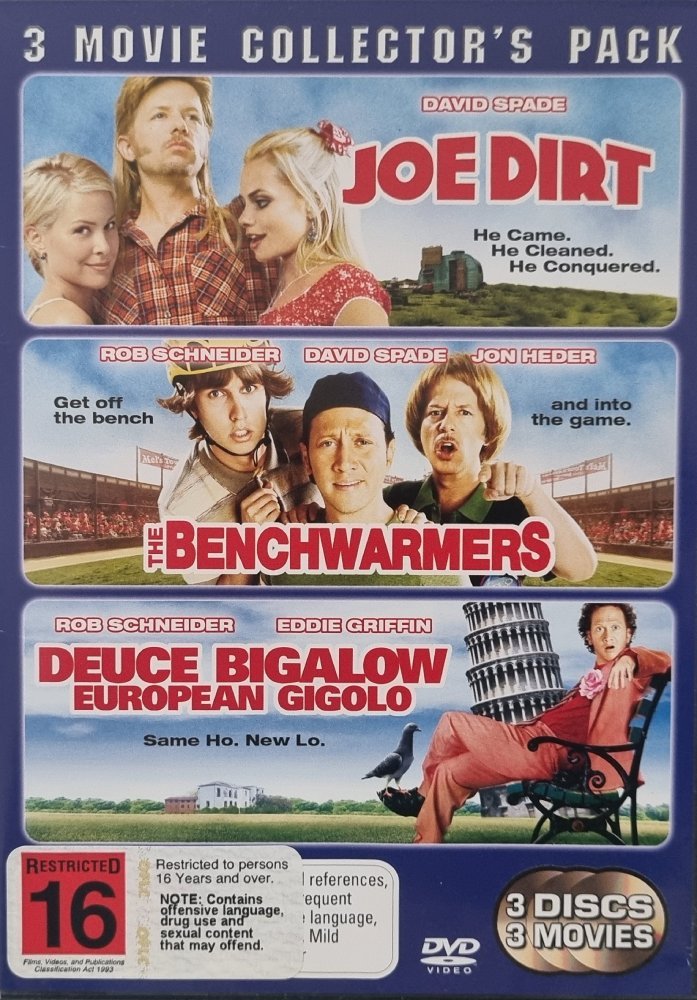Joe Dirt / The Benchwarmers / Deuce Bigalow European - 2001 (DVD) - Vinyl Kitchen