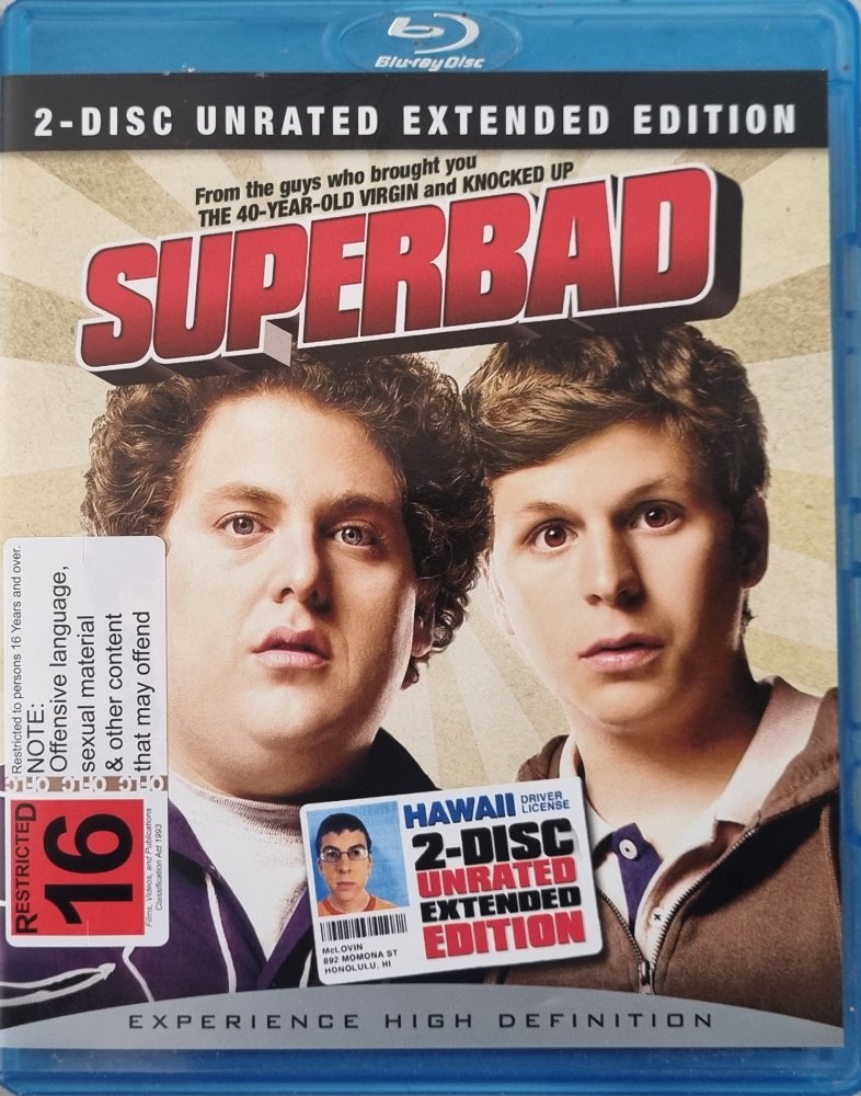 Superbad - 2 Disc Unrated Extended Edition - 2007 (Blu Ray) - Vinyl Kitchen