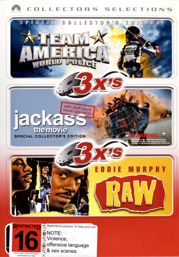 Team America: World Police / Jackass: The Movie / Eddie Murphy: Raw - 2004 (DVD) - Vinyl Kitchen