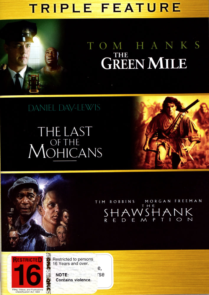 The Green Mile / The Last of the Mohicans / The Shawshank Redemption - 1994 (DVD)