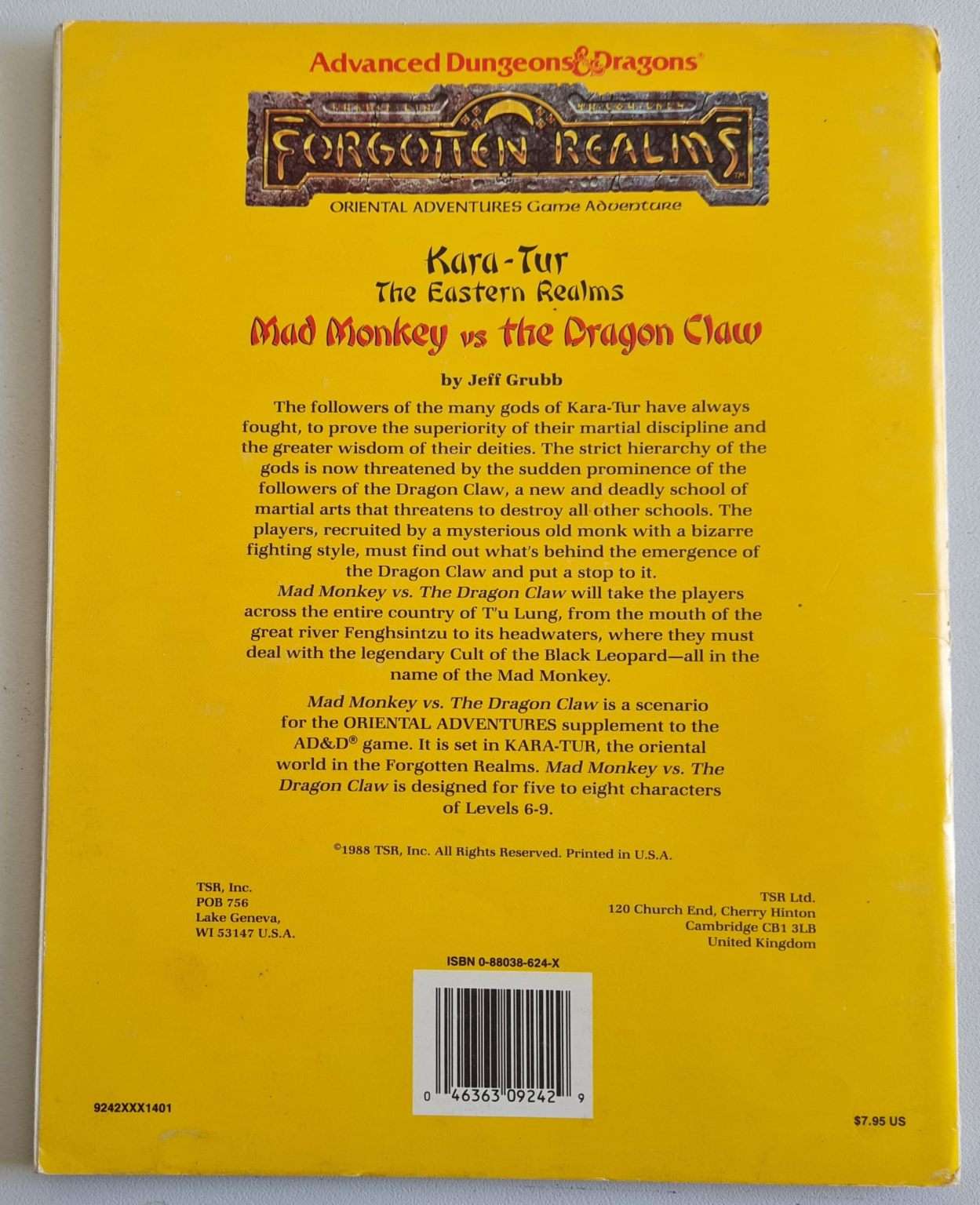 AD&D - Forgotten Realms - Mad Monkey vs the Dragon Claw (OA5 9242) Default Title