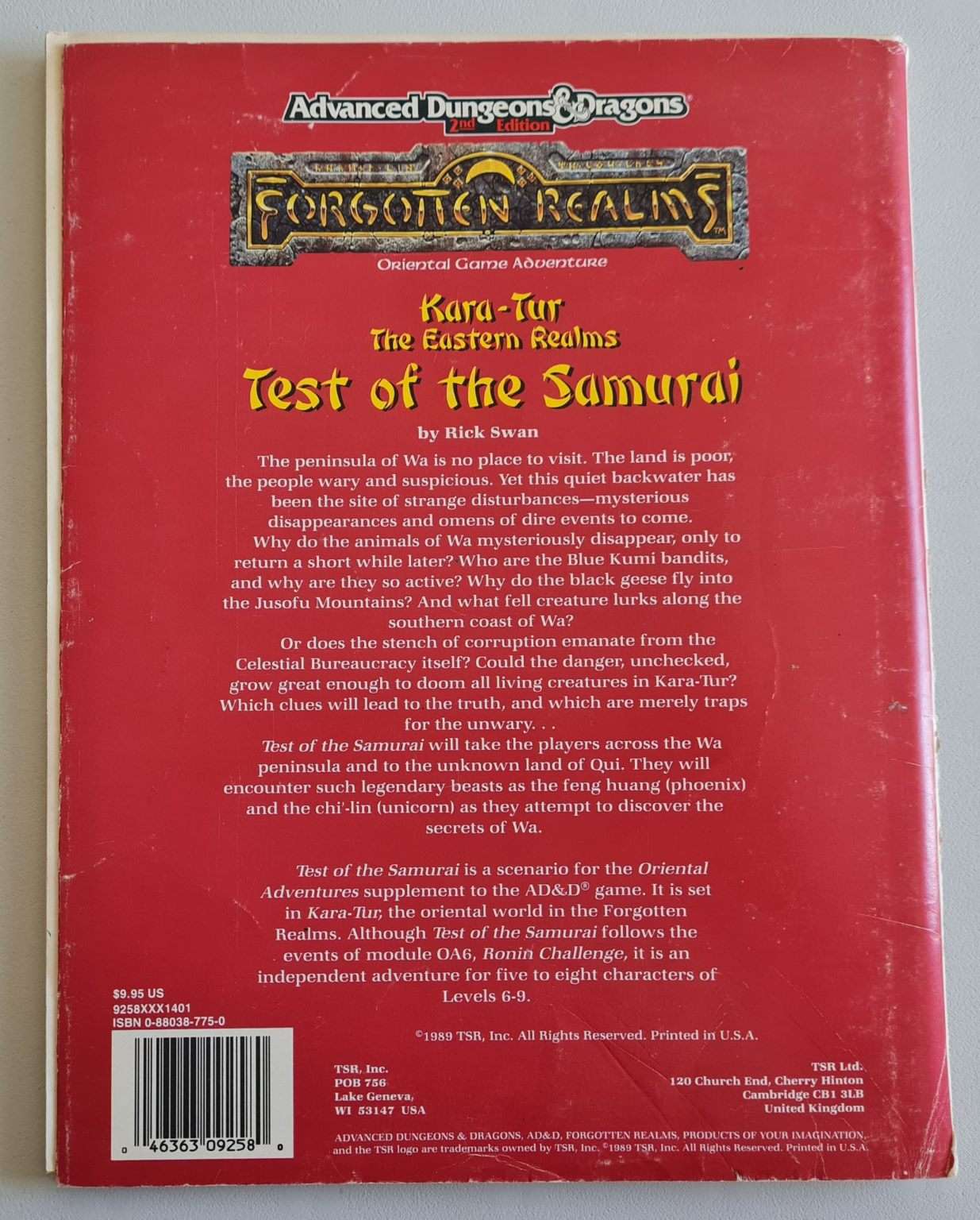 AD&D - Forgotten Realms - Test of the Samurai (OA7 9258) Default Title
