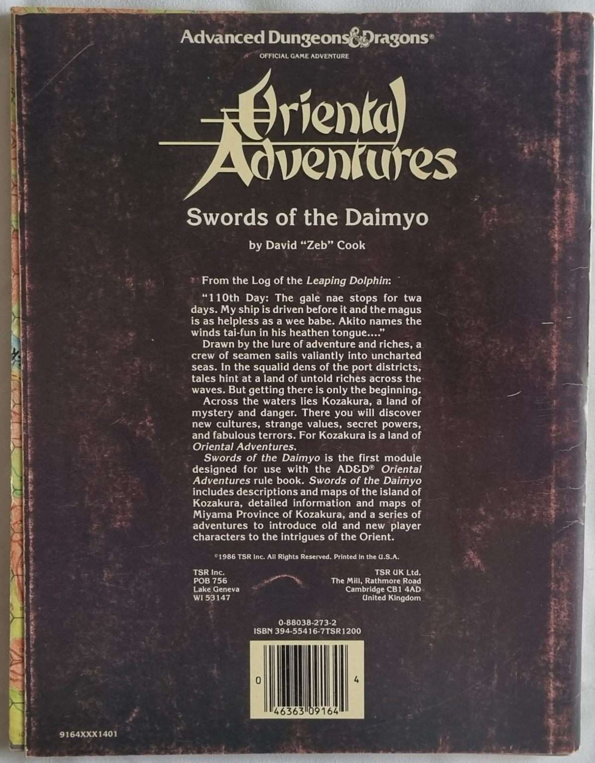 AD&D - Oriental Adventures - Swords of the Daimyo (OA1 9164) Default Title