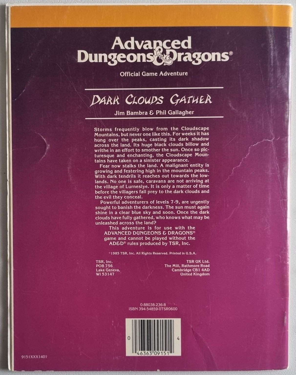 Advanced Dungeons and Dragons - Dark Clouds Gather (UK7 9151) Default Title