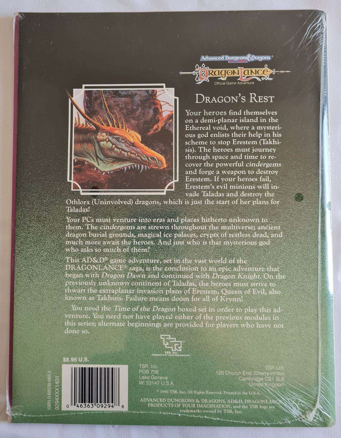 Advanced Dungeons and Dragons - Dragonlance - Dragon's Rest (DLA3 9294) Sealed Default Title