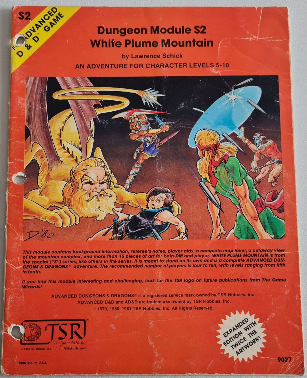 Advanced Dungeons and Dragons Module - White Plume Mountain S2