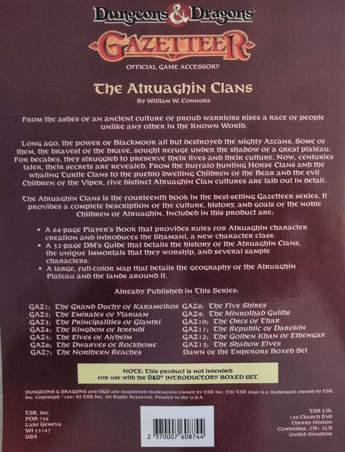 Dungeons and Dragons: Gazetteer - The Atruaghin Clans (9306) REPRINT Default Title