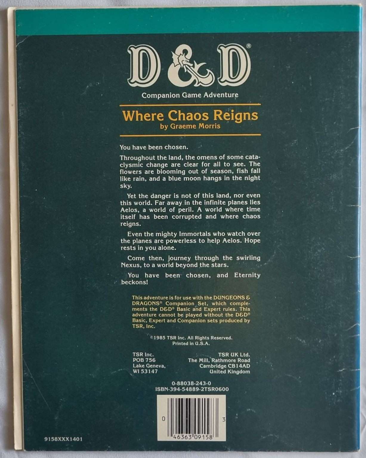 Dungeons and Dragons Module - Where Chaos Reigns (CM6 9158) Default Title