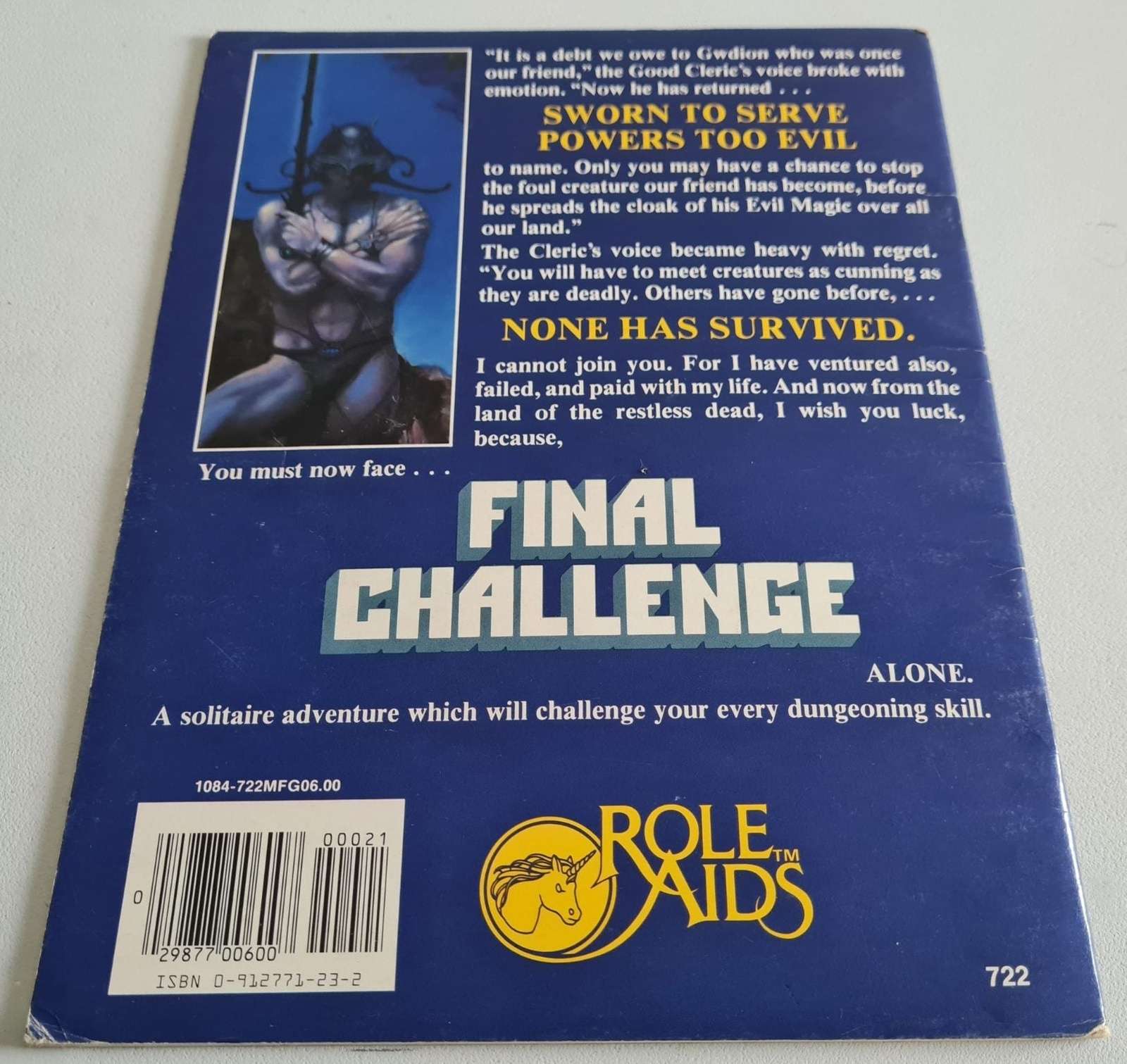 Final Challenge - A Solitaire Module Role Aids 722 Advanced Dungeons & Dragons