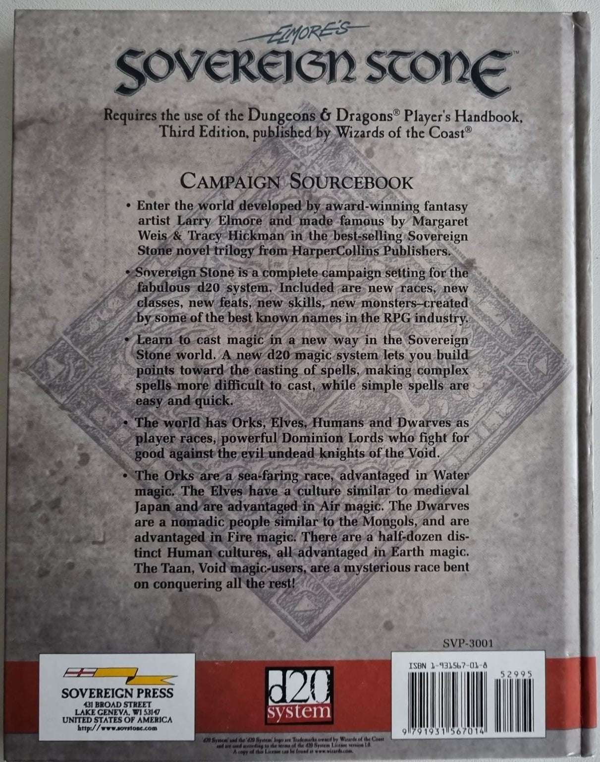 Larry Elmore's Sovereign Stone Campaign Sourcebook: D&D 3rd Edition 3e