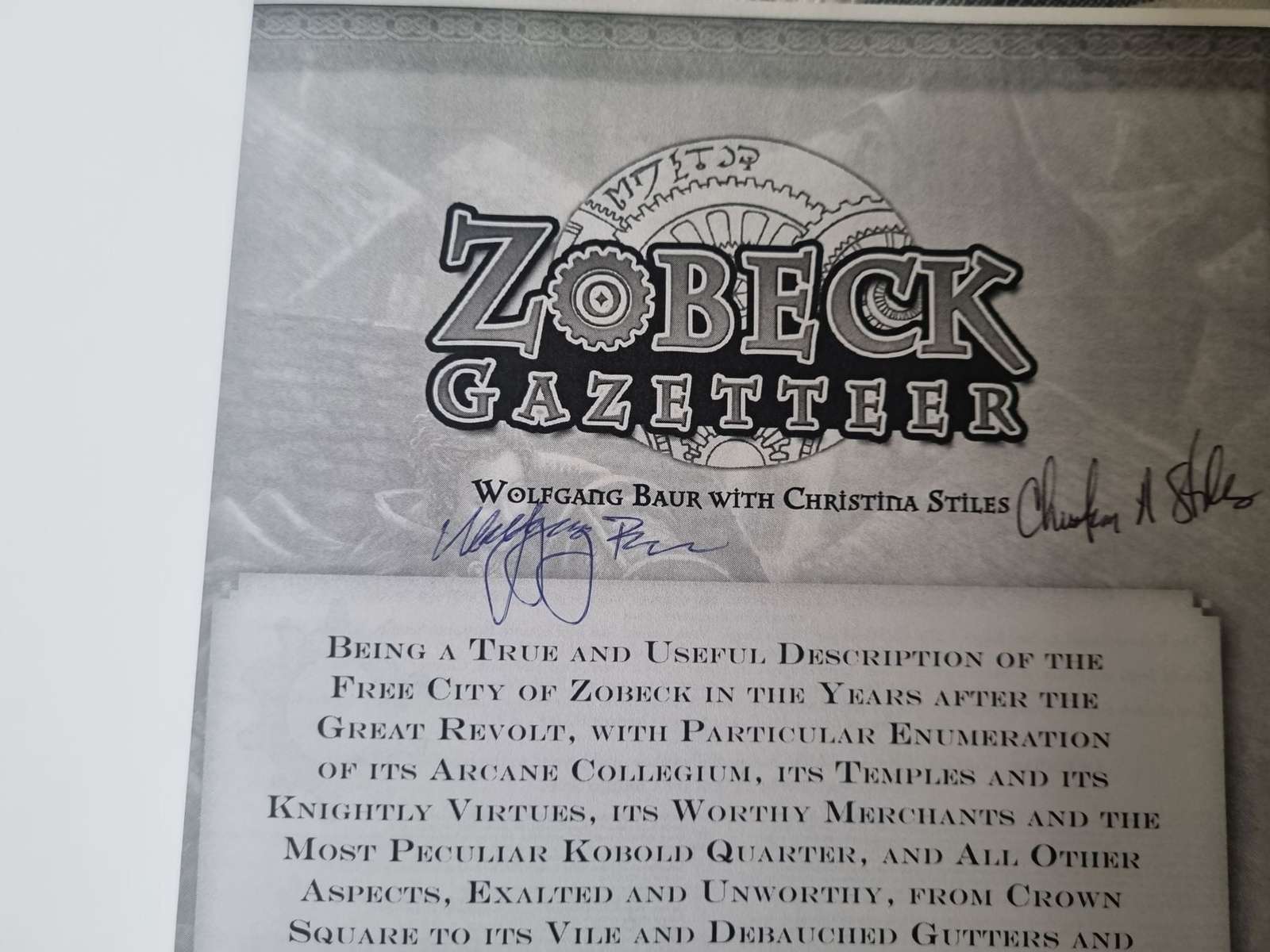 Pathfinder - Zobeck - Gazetteer - Midgard Campaign Setting 1e Signed