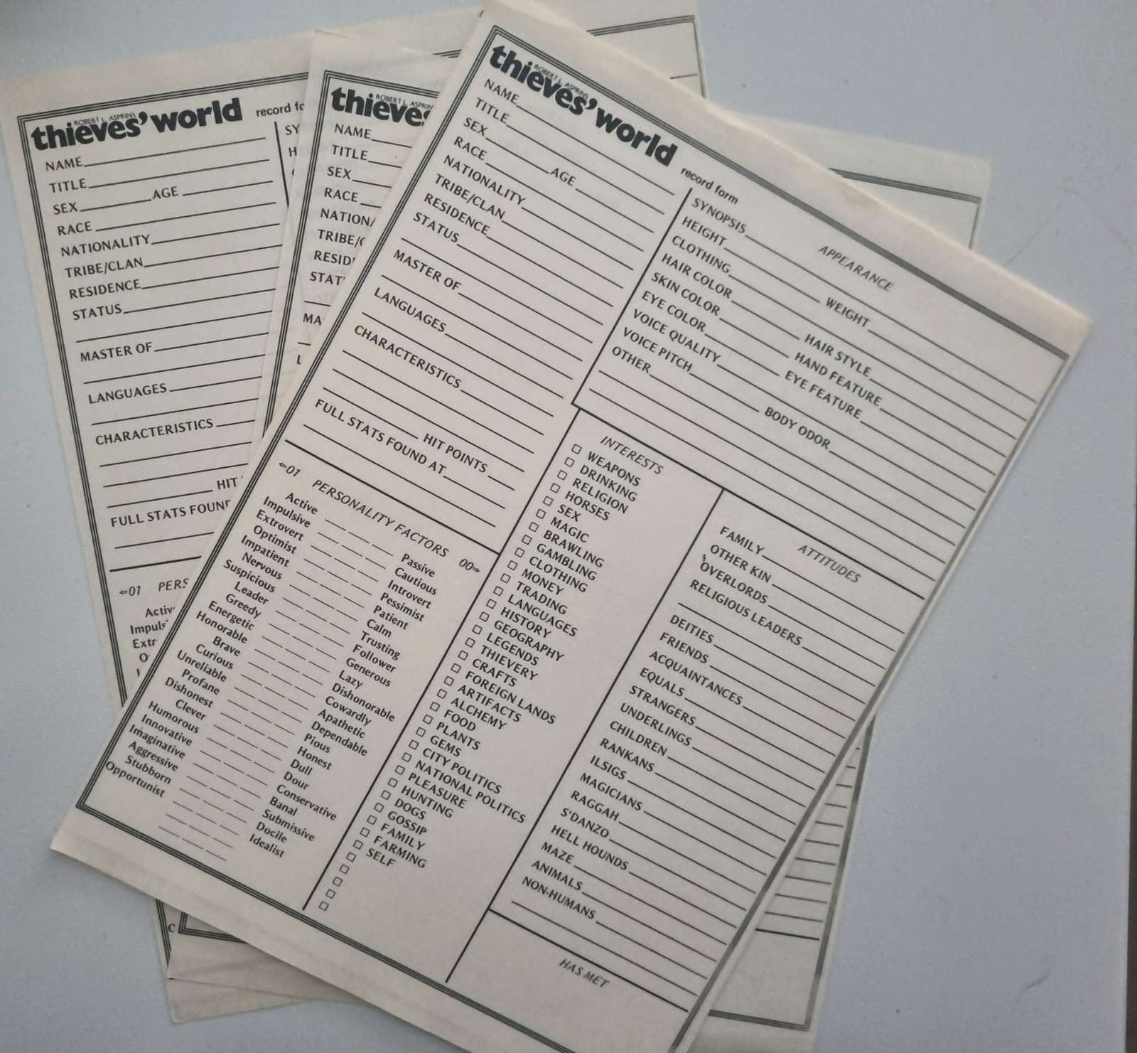 Robert L. Asprin's Thieves' World Box: Adventure Pack for Roleplaying