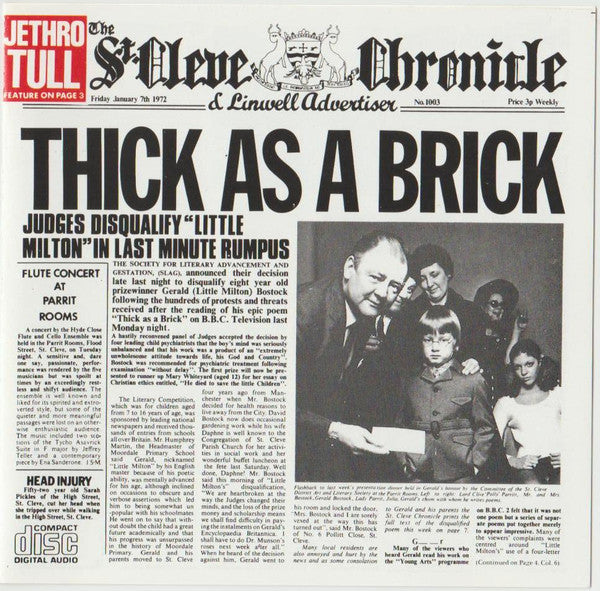 Jethro Tull : Thick As A Brick (CD, Album, RE, Nim)