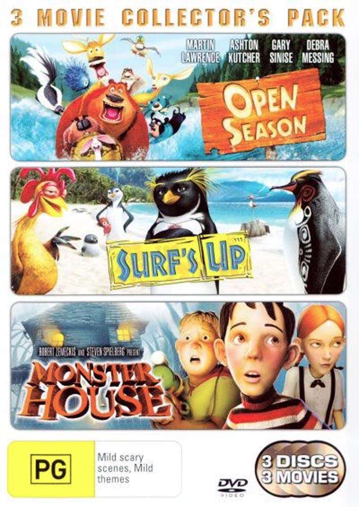 Open Season / Surf's Up / Monster House DVD