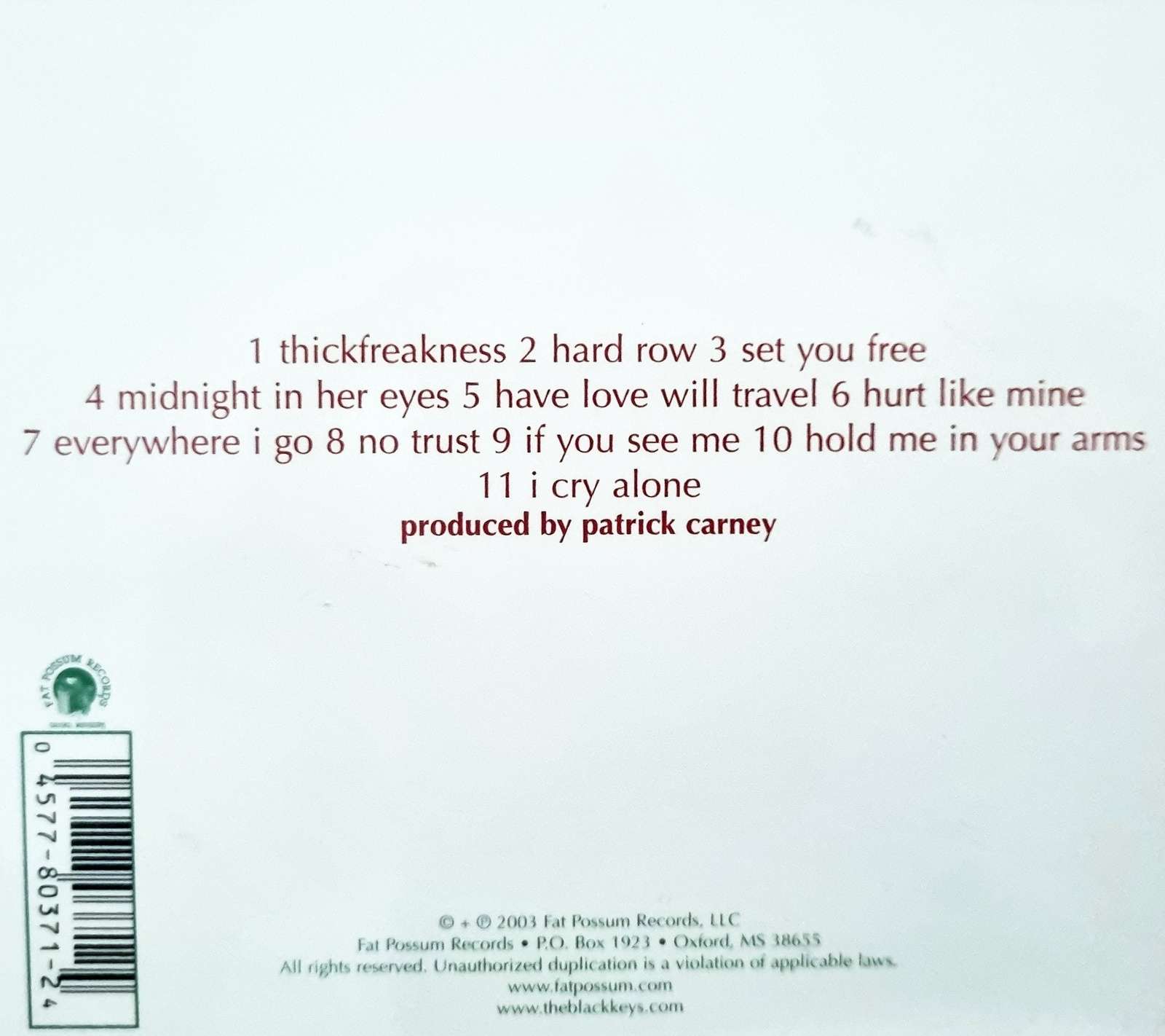 The Black Keys - Thickfreakness CD