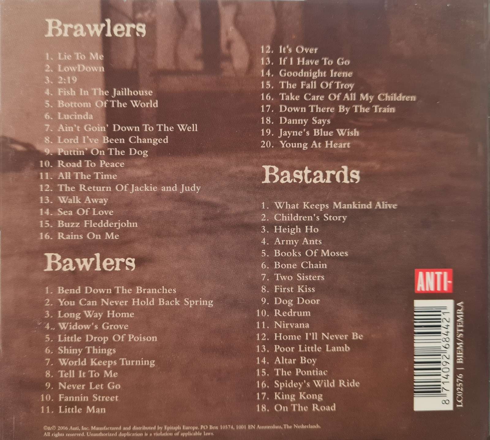 Tom Waits - Tom Waits - Orphans: Brawlers, Bawlers & Bastards CD